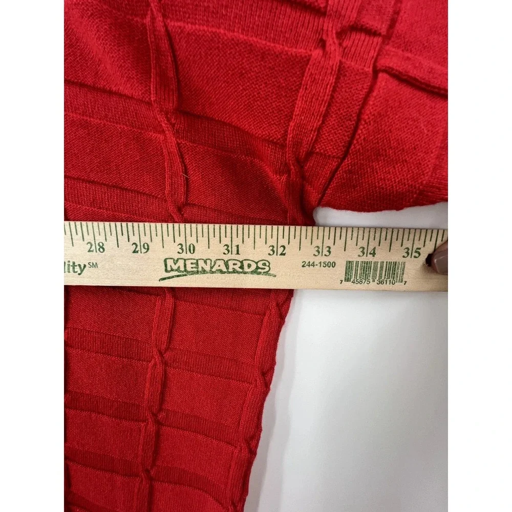 NWT eskandar Slim Sleeve Kaftan Sweater Long Plus O/S Red Silk Cashmere Textured